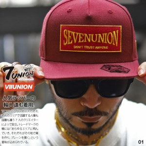 7union キャップ メンズ 春夏秋冬用 全3色 大きいサイズ セブンユニオン 帽子 cap 深め フラットバイザー スナップバックキャップ 刺繍 