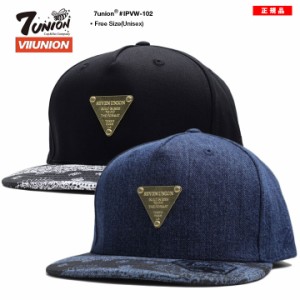 7union キャップ メンズ レディース 春夏秋冬用 黒/デニム セブンユニオン 公式 帽子 cap 深め スナップバックキャップ おしゃれ かっこ