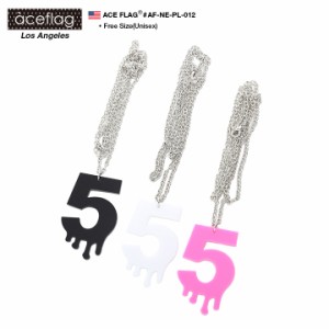 b系 ヒップホップ ストリート系 ファッション メンズ ネックレス アクリル エースフラッグ ACEFLAG 70cm ロング シルバー 高品質 ドロド