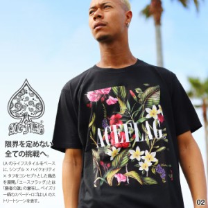 ACEFLAG Tシャツ 半袖 メンズ レディース 春夏用 白 黒 大きいサイズ ビッグシルエット おしゃれ エースフラッグ 花柄 アロハ柄 b系 ヒッ