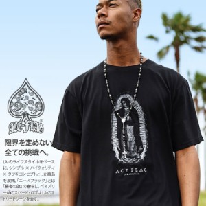 ACEFLAG Tシャツ 半袖 メンズ レディース 春夏用 大きいサイズ エースフラッグ おしゃれ 聖母 マリア チカーノ ギャング アメカジ 西海岸