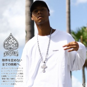 ACEFLAG ロンT ストリート メンズ レディース 春秋冬用 白 黒 大きいサイズ エースフラッグ Tシャツ 長袖 Compton コンプトン 刺繍 b系 