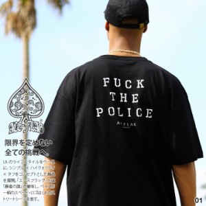 ACEFLAG Tシャツ 半袖 メンズ レディース 黒 白 大きいサイズ エースフラッグ 大麻 Fuck the Police 420 ナンバー 番号 ロゴ 英ロゴ b系 