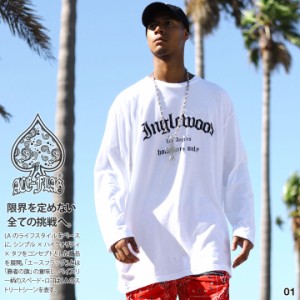 ACEFLAG ロンT メンズ 春秋冬用 白/黒 大きいサイズ エースフラッグ Tシャツ 長袖 おしゃれ イングルウッド LA 西海岸 ロゴ b系 ヒップホ