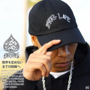 ACEFLAG キャップ メンズ THUG LIFE サグライフ 春夏秋冬用 黒/白 大きいサイズ エースフラッグ 帽子 cap ローキャップ 浅め シンプル 刺