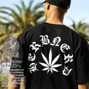 ACEFLAG Tシャツ 半袖 メンズ 黒 大きいサイズ エースフラッグ おしゃれ シンプル ビッグシルエット 大麻 マリファナ ヘンプ b系 ヒップ