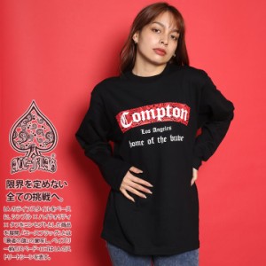 ACEFLAG Compton コンプトン ロンT レディース 春秋冬用 全2種 大きいサイズ エースフラッグ Tシャツ 長袖 シンプル ロサンゼルス 西海岸