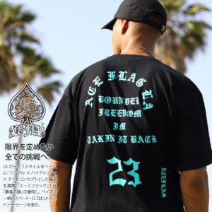 ACEFLAG Tシャツ 半袖 メンズ 春夏用 黒 大きいサイズ エースフラッグ ビッグシルエット Pablo パブロ ナンバー 23 ロゴ グリーン系 ミン