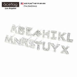 ピアス ラインストーン アルファベット イニシャル 文字 英字 ACEFLAG LAセレブ風 AF-PI-AH-004 メタルポスト 1PCS(片耳)売り カジュアル