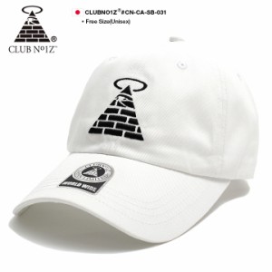 CLUB NO1Z キャップ ローキャップ 白 クラブノイズ 帽子 cap 浅め ベースボールキャップ おしゃれ シンプル ワンポイント ピラミッド ロ