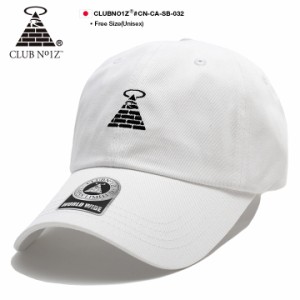 CLUB NO1Z キャップ 白 クラブノイズ 帽子 cap ローキャップ 浅め ベースボールキャップ おしゃれ シンプル ワンポイント ピラミッド ロ