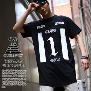 CLUB NO1Z Tシャツ 半袖 ロング丈 メンズ レディース 春夏用 黒 大きいサイズ ビッグシルエット クラブノイズ おしゃれ ナンバー ダンス 