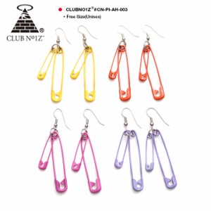 ピアス b系 ヒップホップ ストリート系 ファッション メンズ レディース クラブノイズ CLUB NO1Z 安全ピン フック式 2連 黄色 オレンジ 