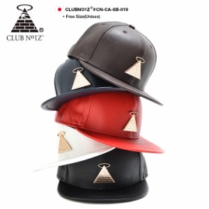 CLUB NO1Z キャップ メンズ レディース 春夏秋冬用 紺 クラブノイズ 帽子 cap 深め スナップバックキャップ ピラミッド ロゴ レザー b系 