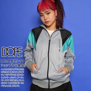 DOPE アウター 冬 長袖 トラックジャケット メンズ レディース 春秋冬用 グレー/黒 ドープ ジャージ 上 ジャケット ライトアウター バイ