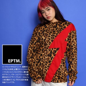 EPTM ロンT スケボー メンズ レディース 春秋冬用 全2色 大きいサイズ エピトミ Tシャツ 長袖 派手 総柄 ライン ヒョウ柄 アニマル柄 柄 