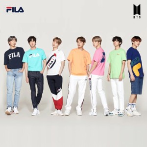 BTS着用モデル FILA Tシャツ 半袖 メンズ レディース 春夏用 Fサイズ フィラ ロゴ スポーツ ダンス B系 ヒップホップ HIPHOP ストリート