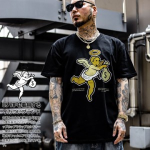 HASTA MUERTE Tシャツ 半袖 メンズ 黒 大きいサイズ オーバーサイズ ハスタ ムエルテ おしゃれ 天使 人気 ドル柄 ブランドロゴ ギャング 