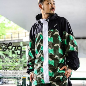 LRG アウター 長袖 マウンテンパーカー ブルゾン フーディ メンズ 緑 大きいサイズ エルアールジー アノラック ナイロン パーカー ナイロ