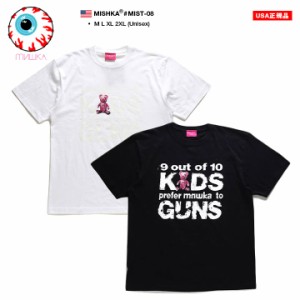 MISHKA Tシャツ 半袖 メンズ 春夏用 白/黒 大きいサイズ ミシカ おしゃれ かっこいい かわいい ベアー 熊 アニマル キャラクター ビッグ