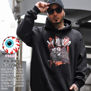 MISHKA パーカー ブランド スケボー フーディ 長袖 スウェット メンズ 黒 白 大きいサイズ ミシカ フードパーカー トップス 袖ロゴ KEEPW