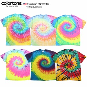 colortone Tシャツ 半袖 メンズ レディース 春夏用 全6色 大きいサイズ カラートーン 派手 総柄 タイダイ 柄 グラデーション b系 ヒップ