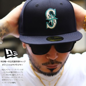 ニューエラ NEW ERA キャップ シアトル マリナーズ メンズ 春夏秋冬用 紺 MLB S ロゴ 59Fifty 帽子 cap 深め フラットバイザー フィッテ