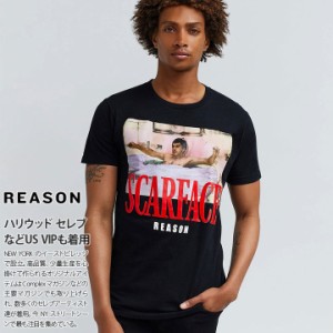 REASON × 映画 スカーフェイス Tシャツ 半袖 メンズ 黒 ブラック 大きいサイズ Scarface 限定 コラボ 公式グッズ リーズン おしゃれ ボ