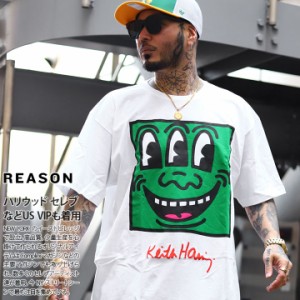 REASON × キースヘリング Tシャツ 半袖 メンズ 白 黒 大きいサイズ Keith Haring 限定 コラボ 公式グッズ リーズン おしゃれ かっこいい