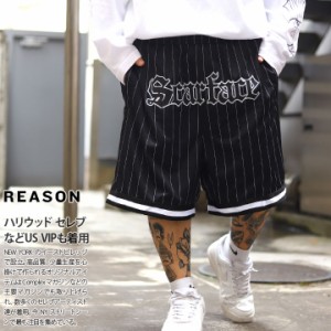 REASON × 映画 Scarface 限定 コラボ ハーフパンツ バスパン 半ズボン 短パン メンズ 春夏用 黒 大きいサイズ スカーフェイス 公式 リー