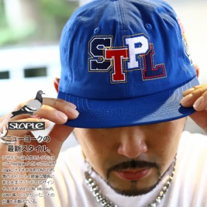 STAPLE キャップ メンズ 春夏秋冬用 青 ステイプル 帽子 cap 深め フラットバイザー スナップバックキャップ おしゃれ かっこいい シンプ