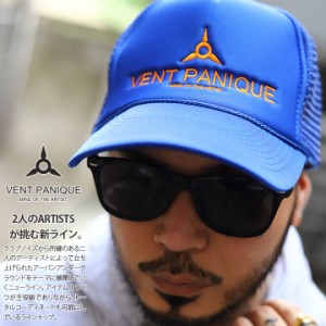 VENT PANIQUE × OTTO キャップ メンズ レディース 青/黄色 オットー ベントパニクー 帽子 cap 深め メッシュキャップ 定番 ロゴ 刺繍 b