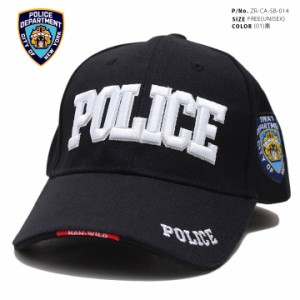 POLICE キャップ ローキャップ メンズ レディース 春夏秋冬用 黒 零 ZERO 帽子 ボールキャップ CAP NYPD ニューヨーク市警察 ニューヨー