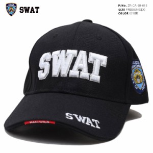SWAT キャップ ローキャップ 春夏秋冬用 黒 零 ZERO 帽子 ボールキャップ CAP NYPD ニューヨーク市警察 ニューヨーク市警 ロゴ 刺繍 ワッ
