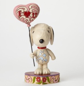 ジムショア スヌーピーとハートの風船 ハートをあなたに 4042378 I Heart U Snoopy With Heart Balloon Figurine Jim Shore □