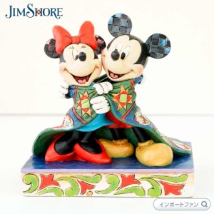 ジムショア クリスマスの毛布に包まれるミッキーとミニー 4057937 Mickey and Minnie With Quilt Jim Shore □