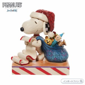 ジムショア サンタ スヌーピー リスト アンド バッグ クリスマス ピーナッツ 6010323 Santa Snoopy with List and Bag JimShore 