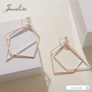 Jeweliss ピアス コンシアン Conscien 2連 フープ 輪っか 変形 リング ループ 大ぶり 銀 シルバー925 シルバー ゴールド おしゃれ 可愛い