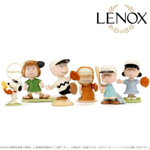 レノックス スヌーピー ピーナッツ ベースボール 野球 置物6点セット 847856a LENOX PEANUTS 6 piece Baseball Team Figurine Set □