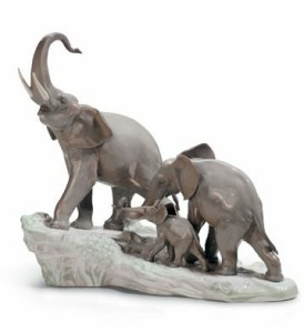 リヤドロ 象の行進 親子 ゾウ 01001150 LLADRO 日本未発売 □