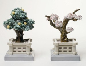 リヤドロ 桜・橘 2点セット 01008455 LLADRO 台座付 雛人形・ひな祭り □