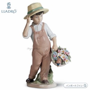 リヤドロ 楽しいお友達 花かご 小鳥 少年 置物 010006824 LLADRO My Happy Friend ギフト プレゼント □