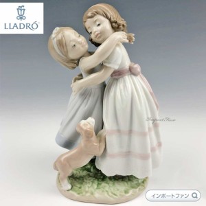 リヤドロ 仲良しのごあいさつ 少女 友達 犬 置物 花器 01008046 LLADRO Give me a hug! ギフト プレゼント □