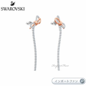 スワロフスキー ライフロング ボウ ピアス リボン ホワイト 5447083 Swarovski □