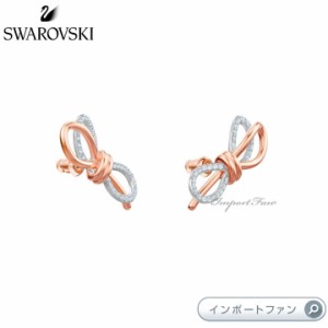 スワロフスキー ライフロング ボウ ピアス リボン ホワイト 5447089 Swarovski □