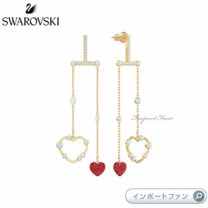 スワロフスキー オグゾー モバイル ピアス レッド ゴールド ハート 5460324 Swarovski □