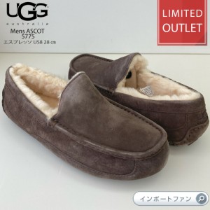 ラスト1点SALE UGG アグ メンズ ASCOT アスコット スエード シープスキン モカシン カジュアルシューズ 5775 エスプレッソ US8 26cm 即納