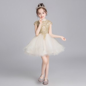 子供 ドレス ミニ 膝丈 白 キッズドレス ピアノ 発表会 女の子 ドレス 結婚式 フォーマル 子供服 ワンピース フレアスカート 半袖 フレン