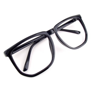 【アウトレット品】ビッグウェリントン 伊達メガネ （レンズなし） ブラック 黒縁眼鏡 メンズ レディース 男女兼用