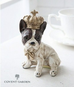 グレース・フレンチブル 置物　オブジェ 王冠 BK-42 コベントガーデン COVENT GARDEN  かわいい 犬 いぬ イヌ dog ドッグ ドック